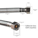 Tubo de abasto Manguera Flexible 40cm Acero Inoxidable Trenzado con Conectores G7/8 y G3/8.