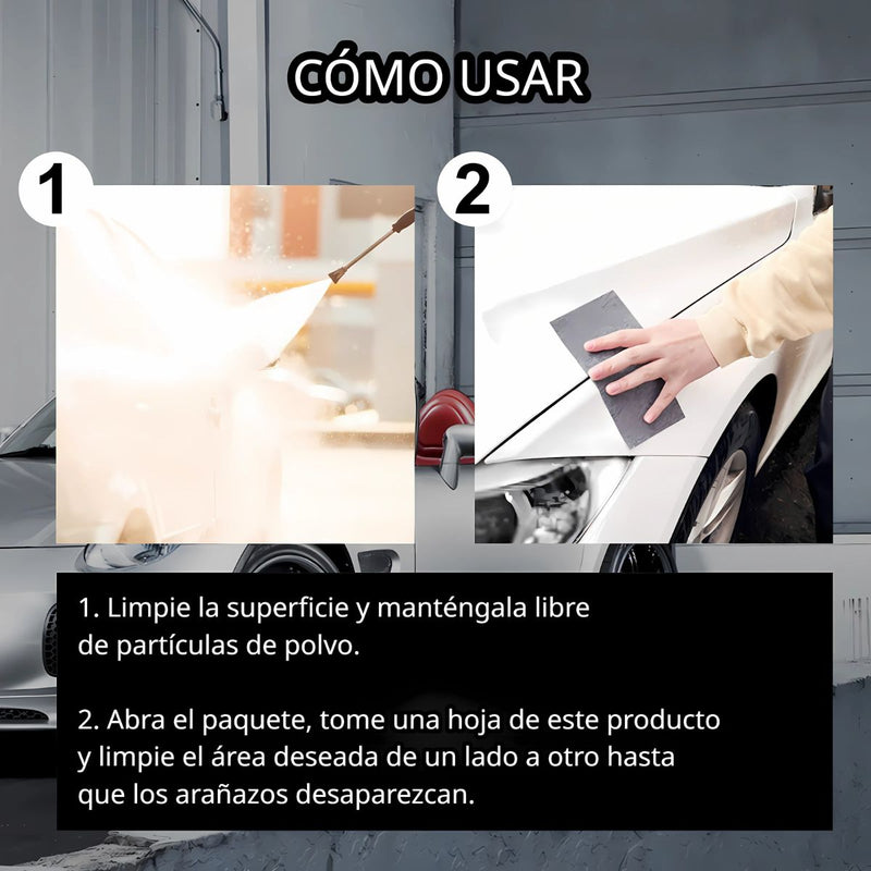 Paño Removedor de Rayones para auto. Paño Multiusos De Reparación De Arañazos para carros. Quita rayas de carro (Set de 12 unds)