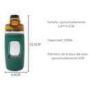 Botella de Agua Deportiva Pastica de 550ml. Termo Celeste con Naranja. BPA Free. 19.5x6.8xm.