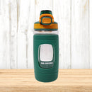 Botella de Agua Deportiva Pastica de 550ml. Termo Celeste con Naranja. BPA Free. 19.5x6.8xm.