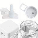 Botella de Agua Plastica 700 ml. Termo Cuadrado Blanco. BPA Free (23.7 fl oz).