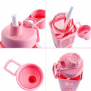 Botella de Agua Plastica 700 ml. Termo Cuadrado Rosa. BPA Free (23.7 fl oz).