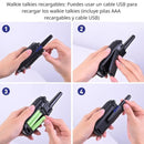 Radios Walkie Talkies De 2 Vías Y 22 Canales. Color Negro con. (Se Vende En Par).