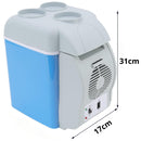 Mini Nevera Cooler Portátil 7.5L para Auto. Hielera para Carro12V. Función Frío 15°C y Calor 60°C. Hielera Pequeña Color Azul. 31x17x31 cm.