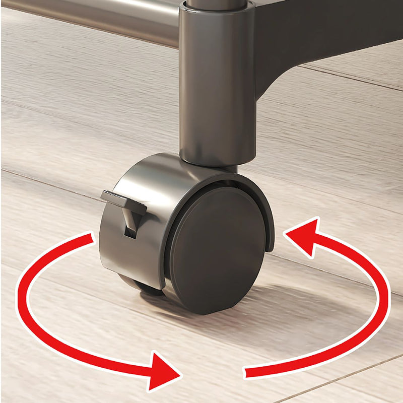 Estante Organizador de 5 Niveles con Ruedas para Baño, Cocina o Lavandería. Repisa para almacenamiento. 140x50.5x30cm Color negro.