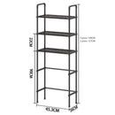 Estante Organizador para Baño sobre Inodoro de 3 Niveles. Mueble repisa para almacenamiento. Color negro. 149x45.3x26cm