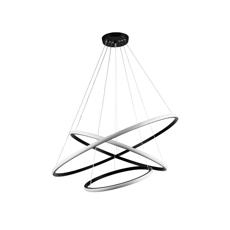 Lámpara Colgante LED Negra 112W, CCT Ajustable, Estilo Moderno.