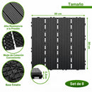 Baldosas Deck WPC 30x30 cm Pack 8 Piezas. Piso Exterior Madera Plástico PP Resistente al Agua y UV. Sistema Encaje Fácil. Uso Jardín Terraza Patio Color Gris Oscuro