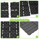 Baldosas Deck WPC 30x30 cm Pack 8 Piezas. Piso Exterior Madera Plástico PP Resistente al Agua y UV. Sistema Encaje Fácil. Uso Jardín Terraza Patio Color Gris Oscuro