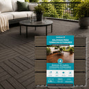 Baldosas Deck WPC 30x30 cm Pack 8 Piezas. Piso Exterior Madera Plástico PP Resistente al Agua y UV. Sistema Encaje Fácil. Uso Jardín Terraza Patio Color Gris Oscuro