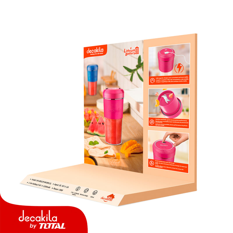 Estante de exhibición de licuadora portátil. Tamaño del cartel: 400 x 350mm.