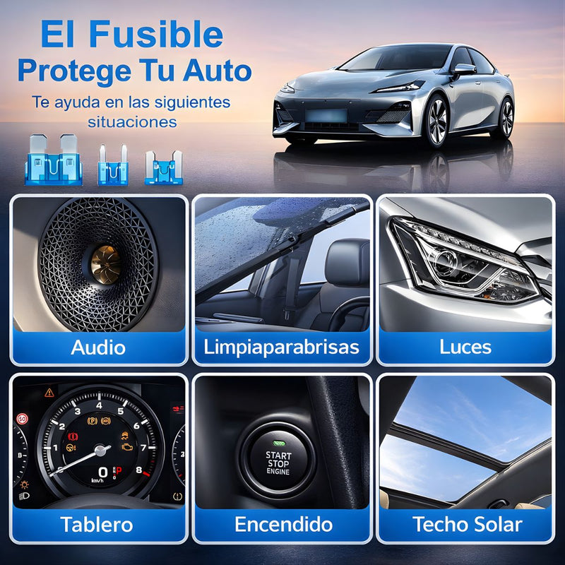 Fusibles Para Carro Surtidos. Kit Completo De 300 Pzs. Fusible Mini, Micro Y Estándar Automotriz.