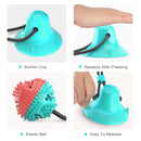 Pelota con cuerda para perro de silicona masticable con chupón para inmovilizar.