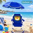 Silla Plegable Infantil Con Sombrilla Para Playa Camping Picnic Y Exterior. Silla para Niños con  Protección UV. Color Azul (35x37x51cm)