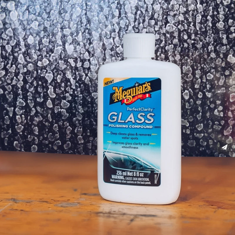 Pulidor para vidrios 8 Oz. Meguiars Compound limpiador de manchas de agua en el vidrio