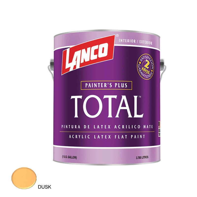Pintura de agua Total Latex Color Atardecer (Naranja) de 1 galon Lanco