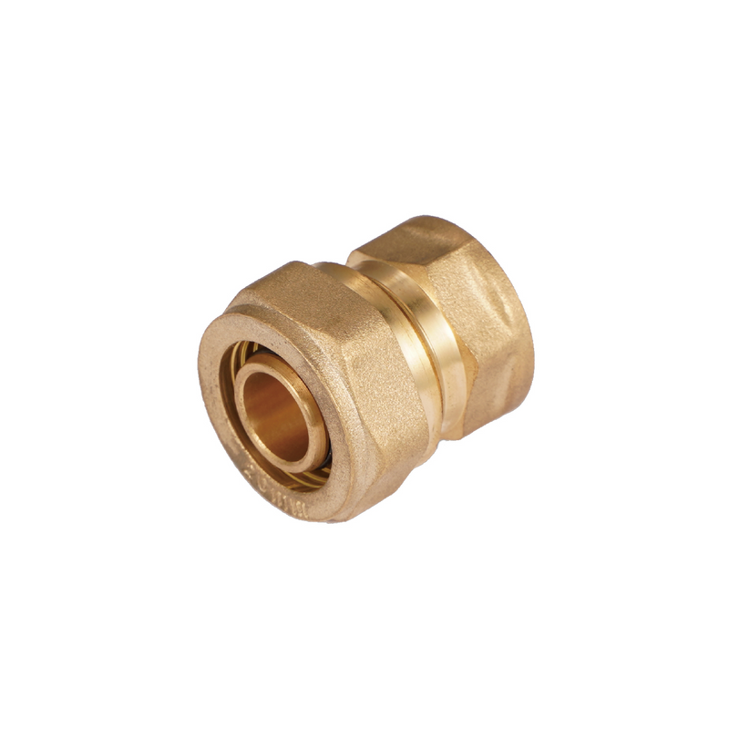 Conector De Compresión Roscado Hembra 1/2" NPT x 1/2" (20 mm) En Latón. Unión Para Agua y Gas.
