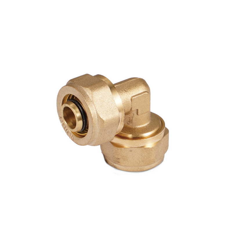 Codo De Compresión 90° 3/8" En Latón. Conector Angular Para Tuberías De Gas Y Agua (16mm).