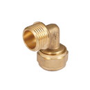 Codo De Compresión 90° Rosca macho 1/2" NPT x 1/2" (20 mm) En Latón. Conector Angular Para Agua y Gas.