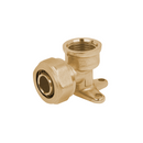 Codo De Compresión De Oreja 90° 1/2" NPT x 1/2" (20 mm) En Latón. Soporte Fijo Para Agua y Gas.