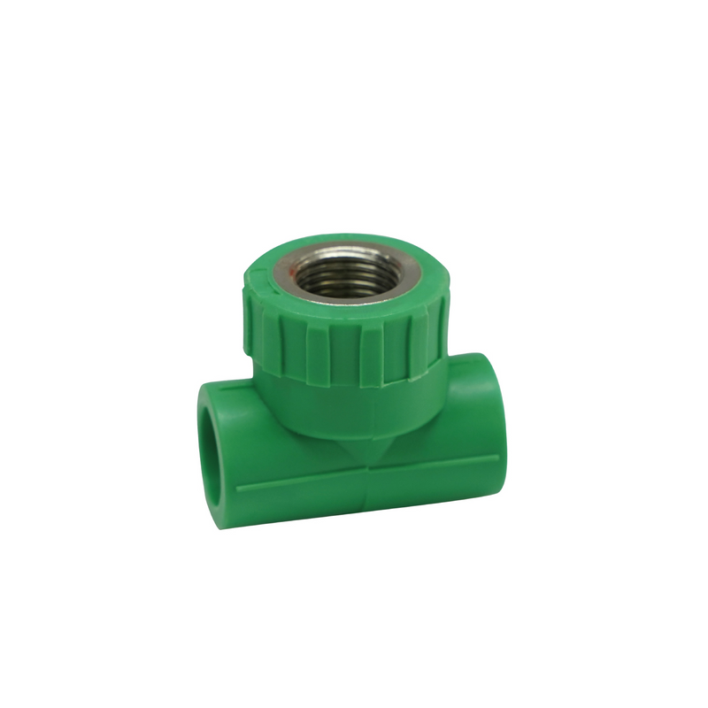 Tee PPR 1/2" con Rosca Central Hembra. Conector Termofusión para Agua.