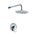 Ducha Para Empotrar. Juego De Mezcladora Monomando Con Regadera Redonda De 8”. Brazo A Pared De 40 cm. Color Cromado.