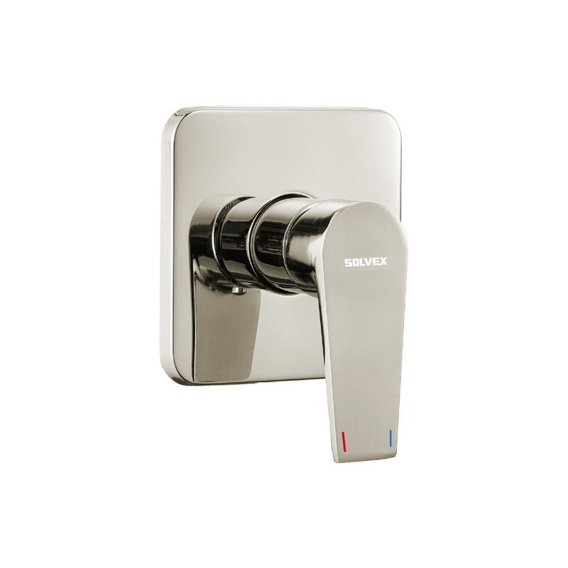 Llave De Palanca Maneral Para Ducha. Mezcladora Monomando Cuadrada Para Empotrar En Regadera. Acabado satinado.