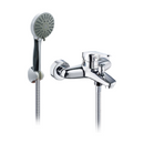 Llave Mezcladora de Pared para Ducha y Bañera con Ducha de Mano. Grifo Monomando Cromado con Desviador y Manguera Flexible de 1.5m.