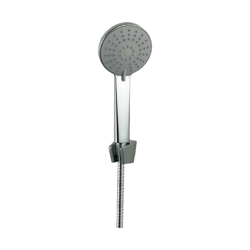 Regadera Tipo Teléfono de 4” con Soporte. 3 Funciones de Rociado y Acabado Cromado Brillante.