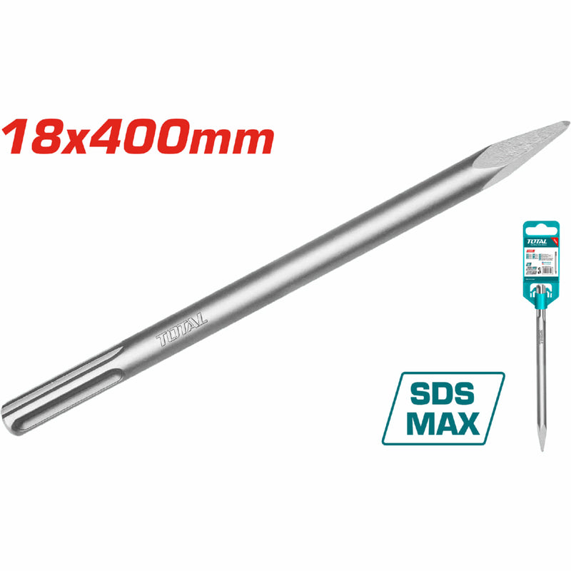 Cincel SDS Max de punta 18X400mm para demoledor rotomartillo.