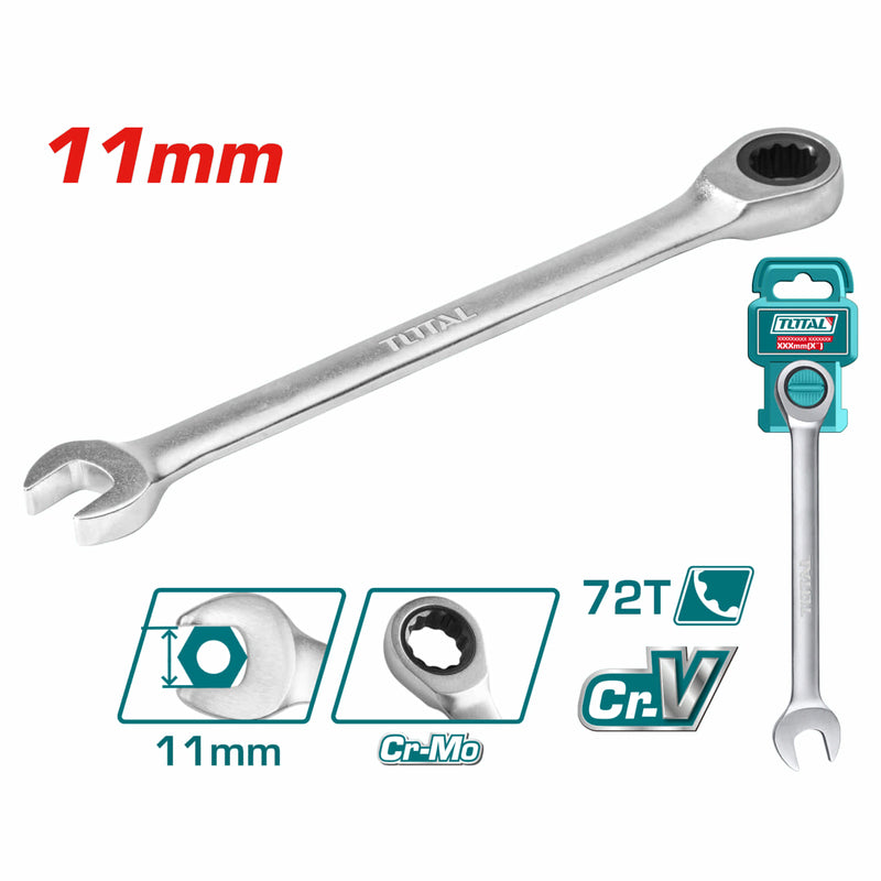 Llave inglesa con Ratchet Tamaño: 11mm. 165mm largo CR-V.