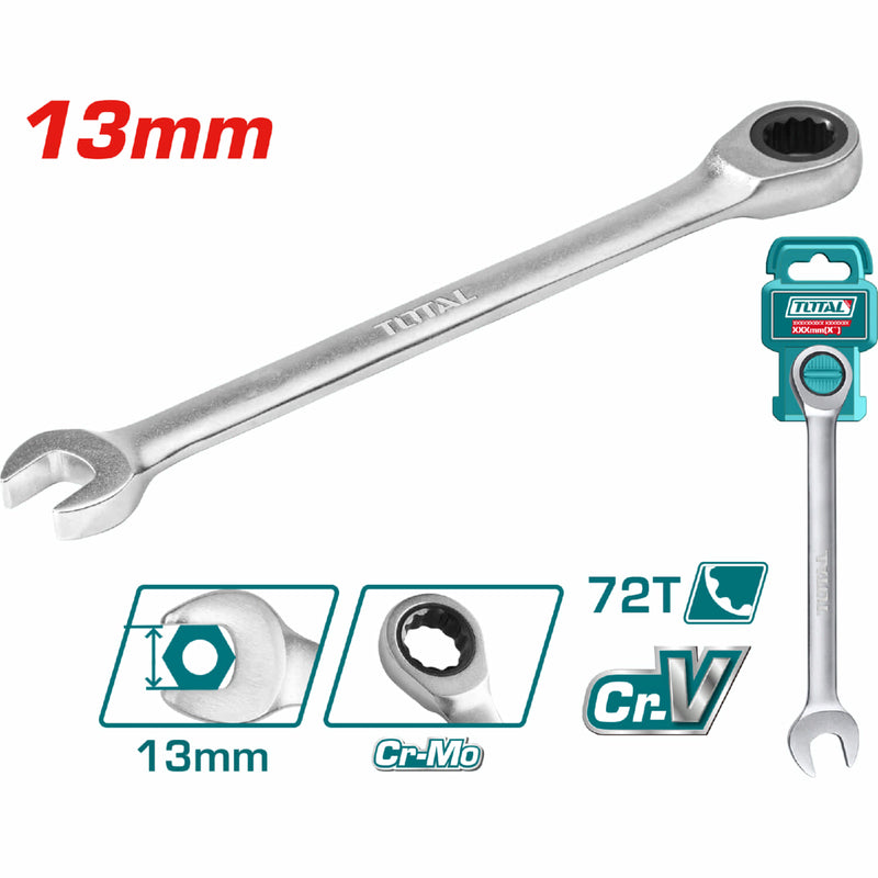 Llave inglesa con Rache Tamaño: 13mm. 178mm largo CR-V.