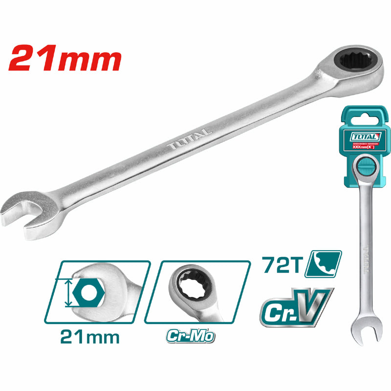 Llave inglesa con Rache Tamaño: 21mm. 290mm largo CR-V.