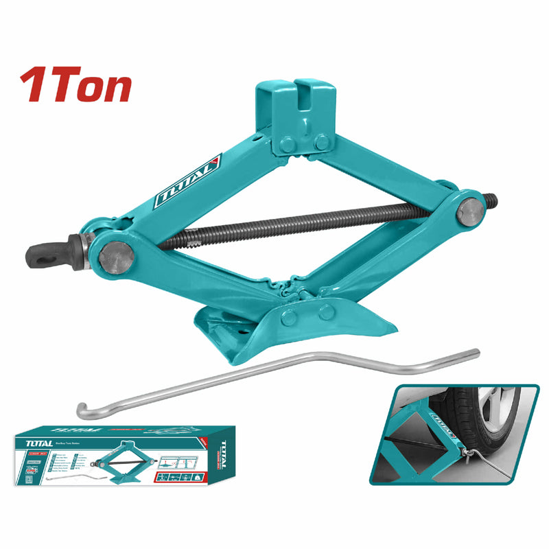 Gato de Tijera de 1 Tonelada. Altura Min. 88mm. Altura Max: 380mm. Long: 426mm.