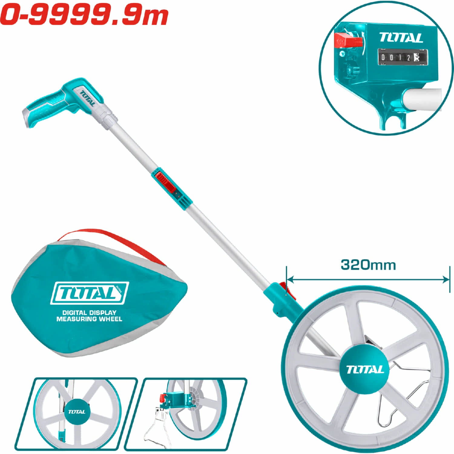 Odómetro De Rueda Con Pantalla Digital (Métrico / Pulgadas) Para Medir Distancias.