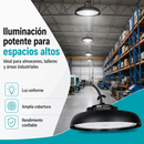 Lámpara LED UFO Industrial 100W High Bay IP65 6500K. Iluminación Potente. Ideal Para Bodegas Galeras Talleres Y Comercios (250x143mm).