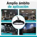 Lámpara LED UFO Industrial 100W High Bay IP65 6500K. Iluminación Potente. Ideal Para Bodegas Galeras Talleres Y Comercios (250x143mm).