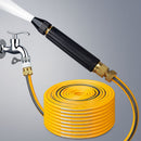 Manguera de agua de jardin con Boquilla Pulverizadora de Alta Presión (50 metros). Pistola de riego ajustable. Incluye conectores.