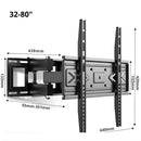 Soporte De Pared Para TV Ajustable Articulado Giratorio Para Monitores de 32 a 80"