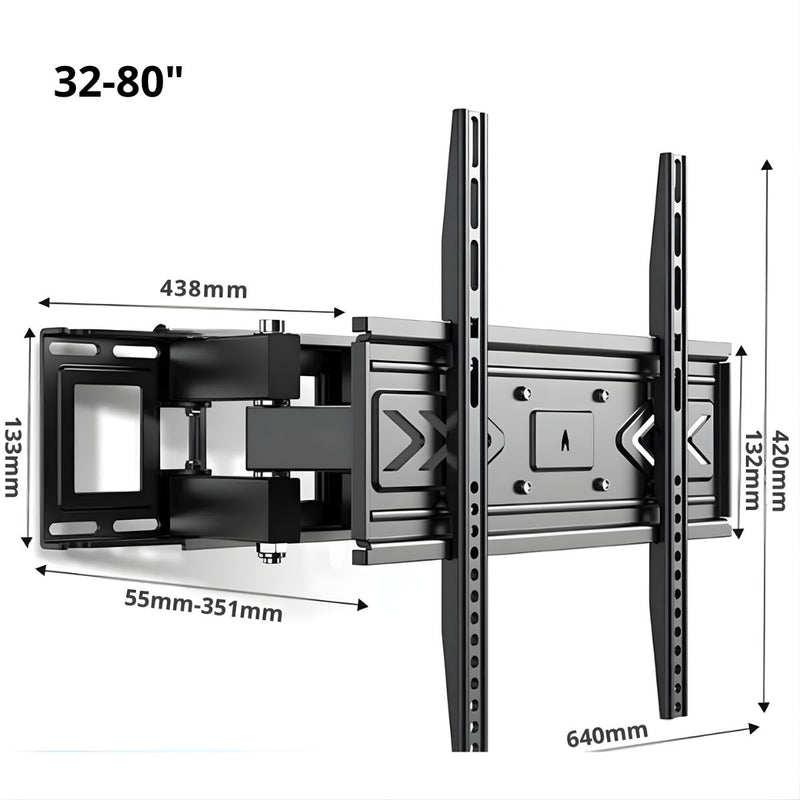 Soporte De Pared Para TV Ajustable Articulado Giratorio Para Monitores de 32 a 80"