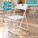 Silla Plegable De Plástico Y Hierro Portátil Impermeable. Ideal Para Hogar, Negocios Y Eventos. Capacidad 100 Kg (48X42x73.5 Cm) Color Blanco
