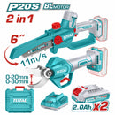 Combo Total Inalámbrico 20V  Sierra Podadora Motor sin escobillas 6”  11m/s  y Tijera de Poda 20mm/30mm Incluye accesorios y batería con cargador. POCAS UNIDADES