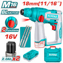 Taladro Rotomartillo inalámbrico 16V. Perforación en concreto:18mm. Incluye batería y cargador.