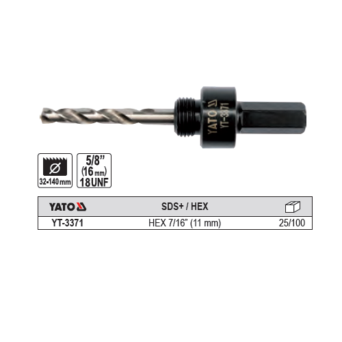 Adaptadores Para brocas Copa circular sacabocado Hexagonal y SDS Plus