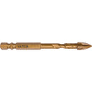 Broca punta de flecha 6 mm de 4 alas con vastago hexagonal para perforar ceramica y vidrio