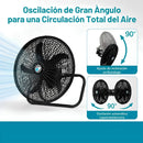 Abanico 3 en 1 de Pedestal 18" Negro 110V 50-60W con 3 Velocidades e Interruptor Desmontable. Ventilador Altura Ajustable 57-127 cm