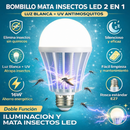 Foco Mata Mosquitos. Lámpara Antimosquitos LED 16W Con Luz blanca y Ultravioleta. Bombillo Mata Insectos. Luz Nocturna Repelente.