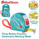 Cinta metrica y pulgada 8 mts x 25 mm. Alta calidad.