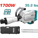 Demoledora 1700W SDS HEX. 16kg. 110-120V~60Hz Calid. indust. Viene con maletin 2cinceles hex