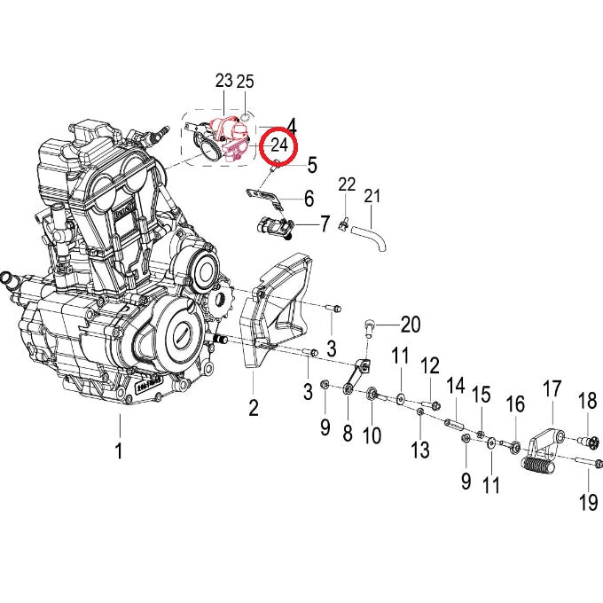 Sensor de posicion del acelerador (TNT25 / TNT135 / TRK251 / ZAFFERANO250) (CODIGO ANTERIOR MO-REP-280756030001)